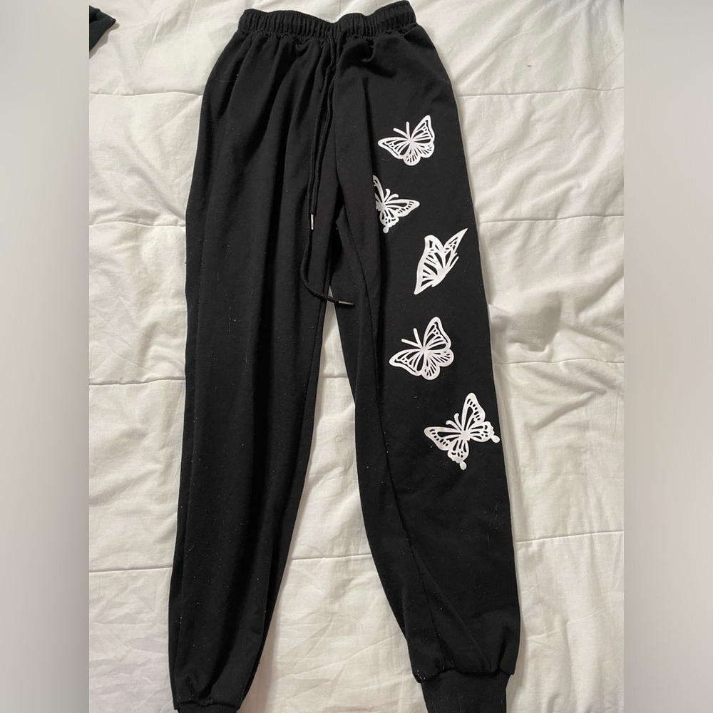 SHEIN Butterfly Sweatpants